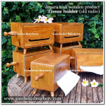 Jepara teakwood TISSUE HOLDER BOX OLD RADIO DESIGN tempat tissue kayu jati 25x14x15cm +/- 1.3kg